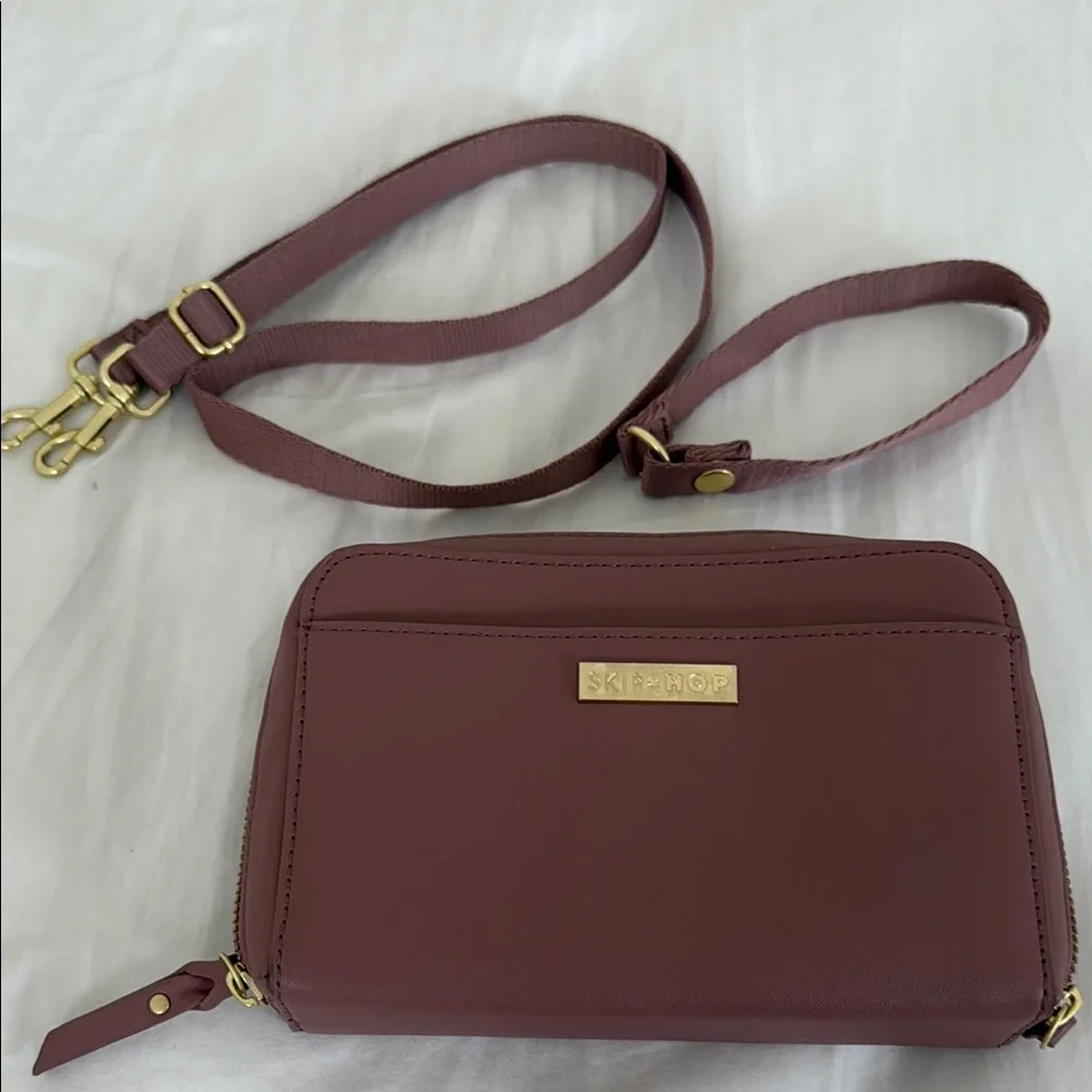 Skip hop Pink Crossbody Bag with Gold Hardware